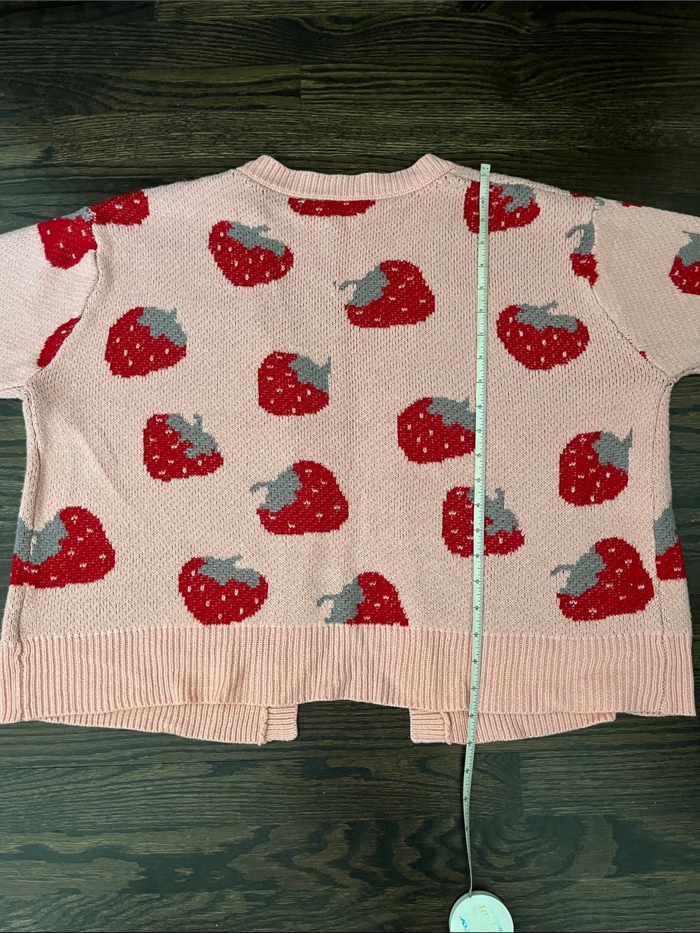 SALE 3/$15 Strawberry Cardigan size Med - Picture 3 of 5